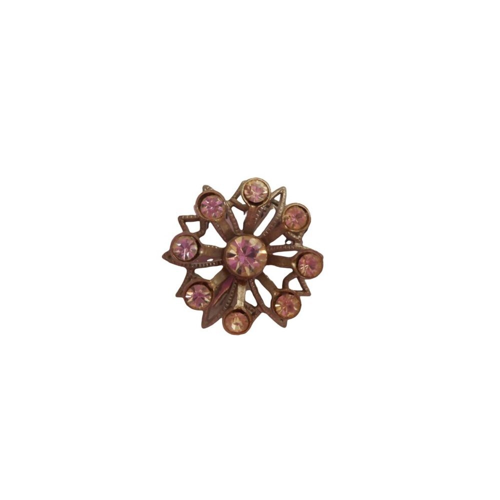 Vintage Estate Costume Brooch Pin Pendant Clear Silver - Picture 3 of 3